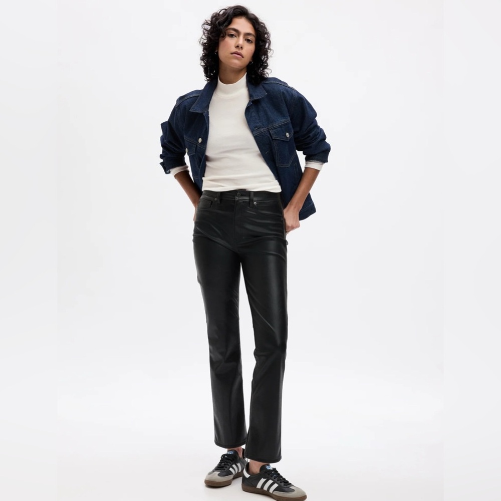 NWT GAP Vintage Slim High Rise Pants in Vegan Leather Size 29/8 L